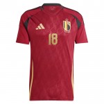 Günstige Fußballtrikots Belgien Mangala 18 Heimtrikot EURO 2024 Kurzarm